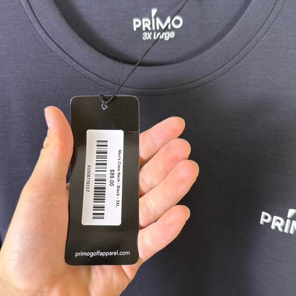 Primo Golf Sweatshirt Black Pullover Crew Neck Sweater Stretch Outdoor Mens 3XL - Picture 4 of 7